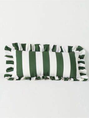 Maeve by Anthropologie Striped Ruffle Indoor/ Outdoor Pillow